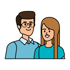Obraz premium business couple avatars characters vector illustration