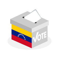 Election ballot box with a combination of Venezuelan country flags