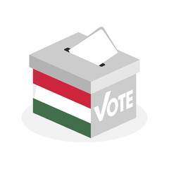 Election ballot box with a combination of Hungarian country flags