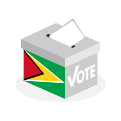 Election ballot box with a combination of Guyana country flags