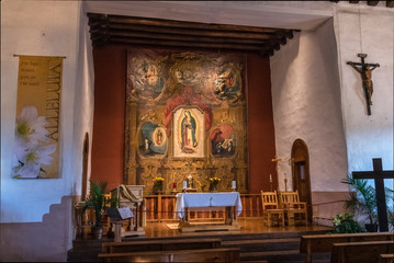 Fototapeta na wymiar Our lady of Guadalupe Church Santa Fe Altar