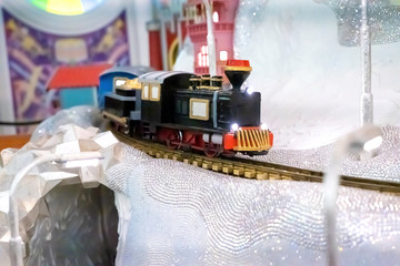 WATTENS, AUSTRIA - April 1, 2019: Railway in of the Swarovski Crystal Worlds (Kristallwelten) museum. Swarovski is an Austrian producer of luxury cut lead glass found in 1895 - Immagine
