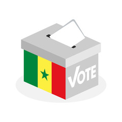 Election ballot box with a combination of Senegal country flags