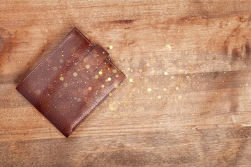 Leather wallet isolated on  background