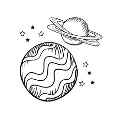 planets of the solar system isolated icon