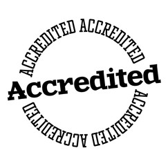 ACCREDITED stamp on white background