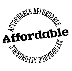 AFFORDABLE stamp on white background