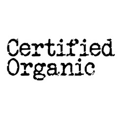 CERTIFIED ORGANIC stamp on white background