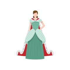 Cute elegant royal medieval princess with long dress