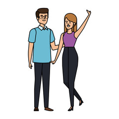 young couple lovers avatars characters