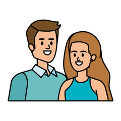 young couple lovers avatars characters