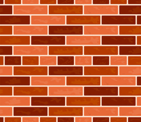 Obraz premium Brick wall seamless pattern, vector in flat style