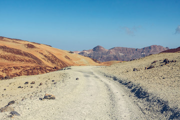 hiking path to the summit towards sandy Montana Blanca