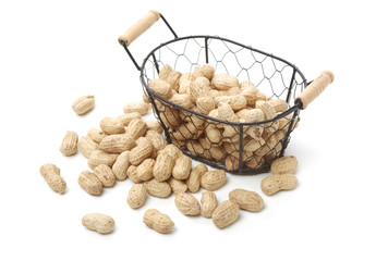 Peanuts on a white background