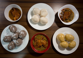 Amala, Eba , fufu and Pounded yam