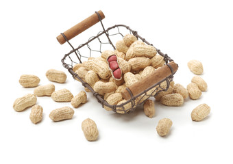 Peanuts on a white background