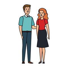 Fototapeta premium young couple lovers avatars characters