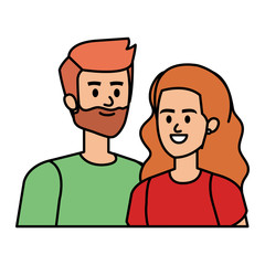 young couple lovers avatars characters