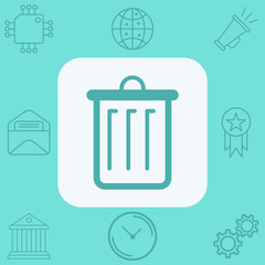Trash vector icon sign symbol