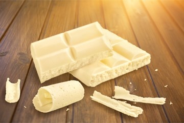 Sweet White Chocolate isolated on white background