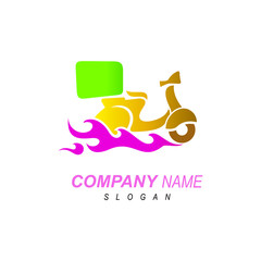order delivery motorcycle logos quickly and on time,  motorcycle logo, speed symbols and delivery services