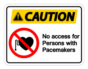  No Access For Persons With Pacemaker Symbol Sign Isolate On White Background,Vector Illustration