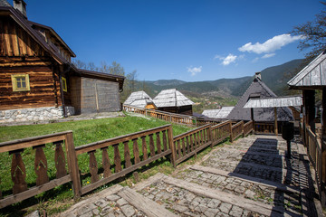 Fototapeta na wymiar Drvengrad - Wooden City, Zlatibor, Serbia