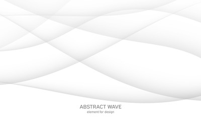 Abstract white background with smooth gray lines, waves. Modern and fashion. Gradient geometric. Vector illustration.