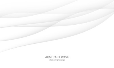 Abstract white background with smooth gray lines, waves. Modern and fashion. Gradient geometric. Vector illustration.