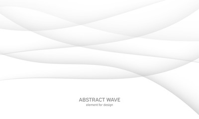 Abstract white background with smooth gray lines, waves. Modern and fashion. Gradient geometric. Vector illustration.