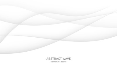 Abstract white background with smooth gray lines, waves. Modern and fashion. Gradient geometric. Vector illustration.