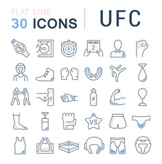 Set Vector Line Icons of UFC