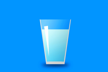 Illustration of water in a glass. グラスに入った水のイラスト