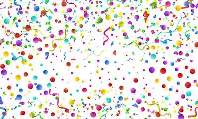 Festive colorful round confetti background. Vector illustration for decoration of holidays, postcards, posters, websites, carnivals, children's parties, birthday and celebration.