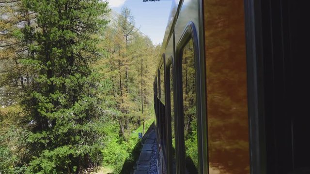 Cogwheel Train in Mountains