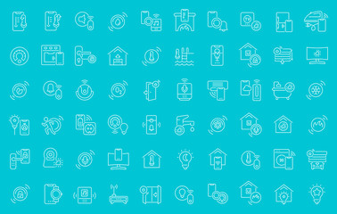 Set of Line Icons of Smart House