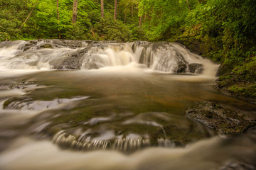 Beautiful hidden waterfall at Delaware Water Gap, Pennsylvania. Shot using slow shutter speed