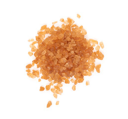 brown sugar isolated on white background. Top view.