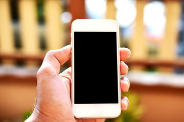 Cropped Hands Holding Mobile Smart Phone