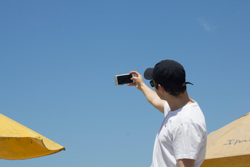 Selfie on beach