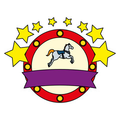 carousel horse carnival with stars emblem