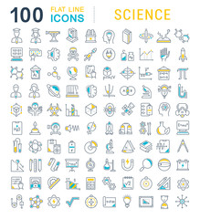 Set Vector Line Icons of Science