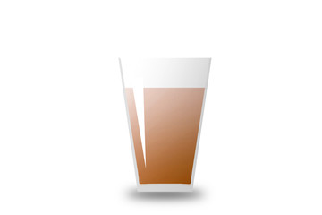 Illustration of iced coffee in a glass cup.  グラスに入ったアイスコーヒーのイラスト