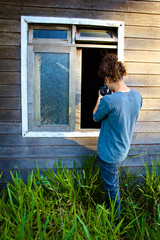 Fot&oacute;grafo fotografando