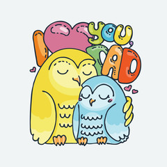 Cute cartoon animal. Vector clip art illustration for children design, cards, prints, coloring books