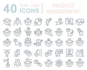 Set Vector Line Icons of Product Management