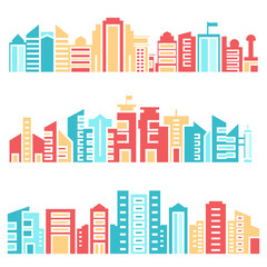 building and city skyline vector illustration