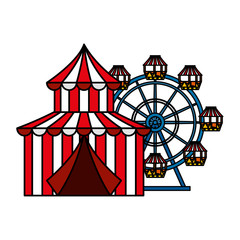 circus tent carnival with panoramic wheel