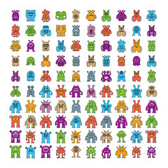 cute and funny monster icons