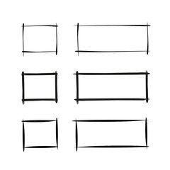 grunge and hand drawn rectangle border frames